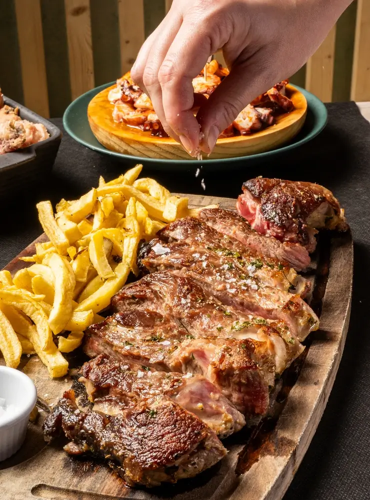 Deliciosa carne del Restaurante La Parra en Noia